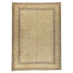 Zabihi Collection Light Green Elegant Antique Persian Tabriz Rug