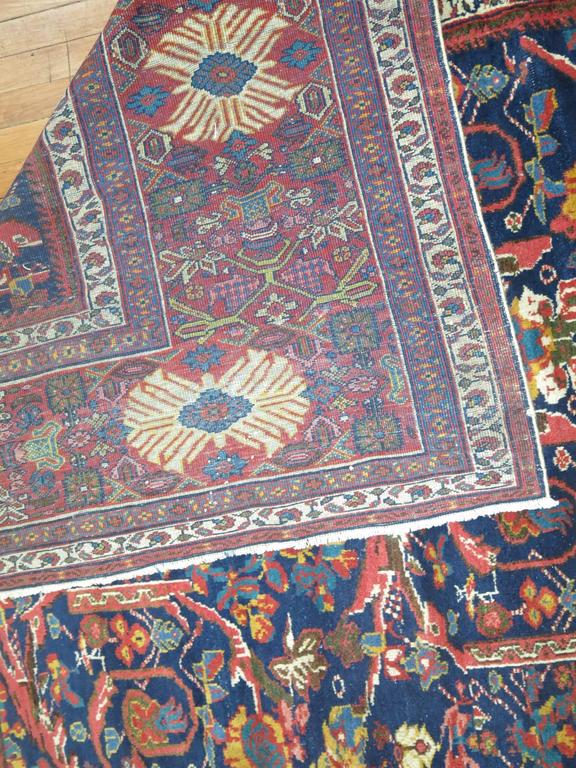 Navy Oversize Square Persian Mahal Traditional Wool Oriental Rug For Sale at 1stDibs