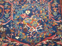 Zabihi Collection Massive Navy Mustafi Antique Mahal Rug, 17'6'' x 19'