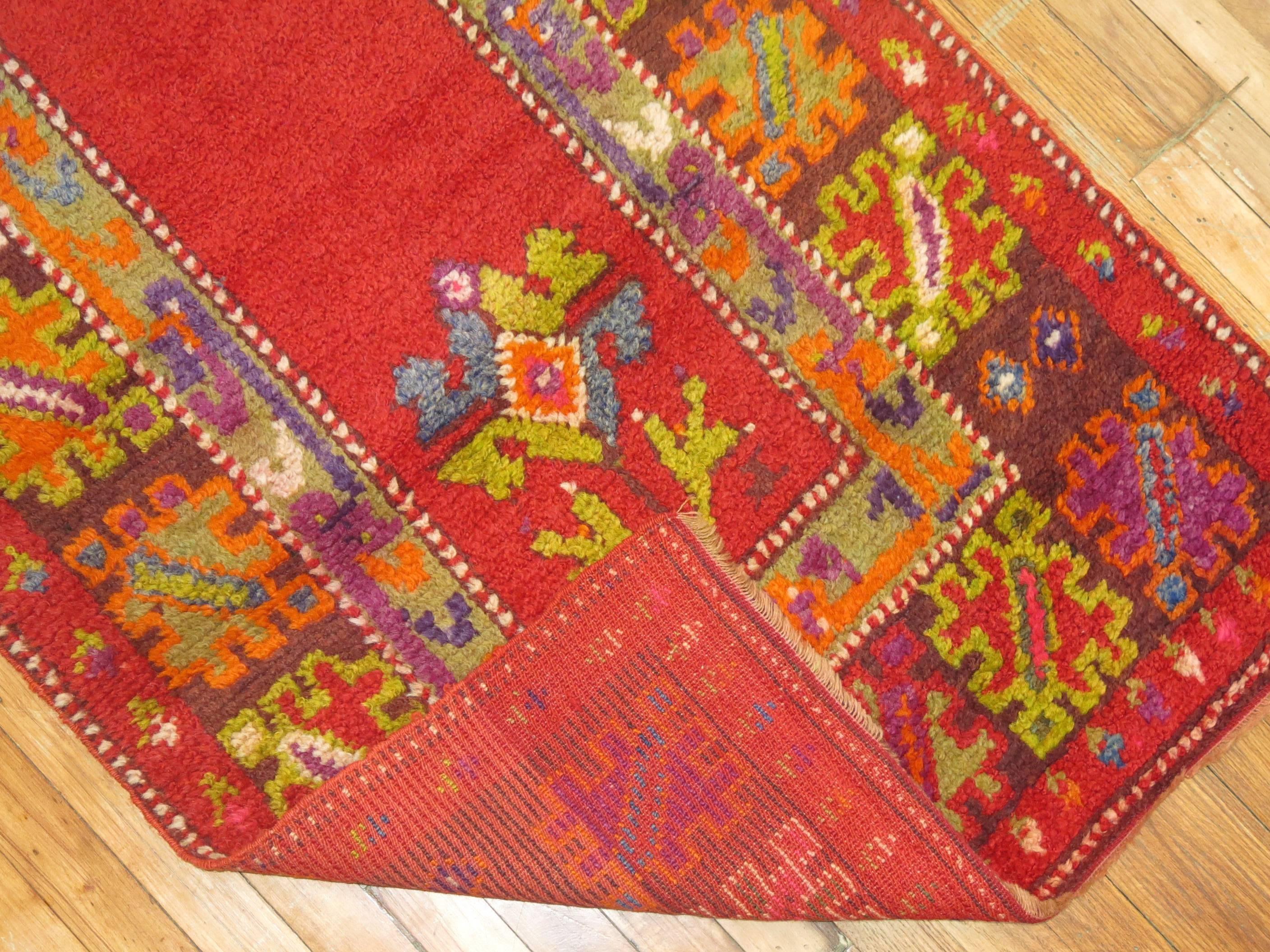 Bohemian Turkish Tulu Runner In Good Condition For Sale In New York, NY