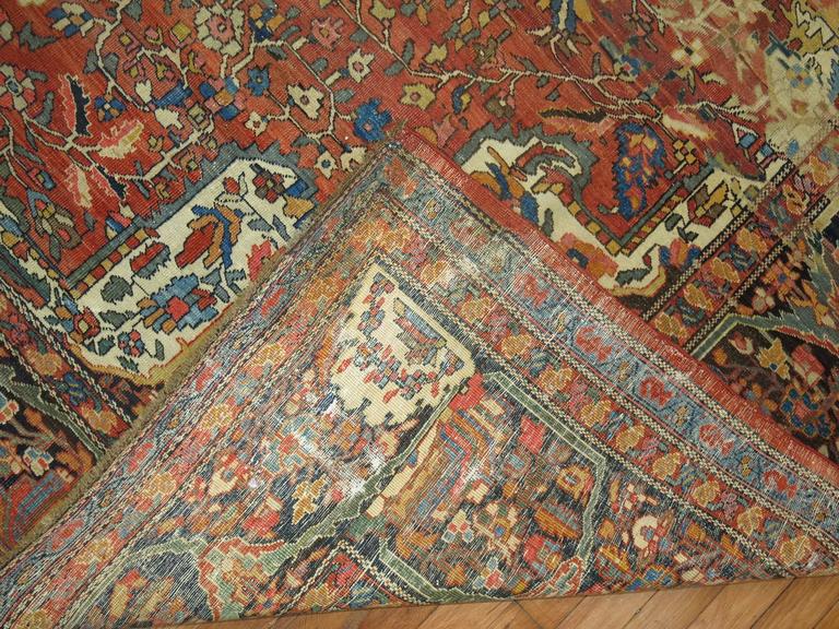 Stunning Room Size Traditional Rust Abrash Antique Persian Sarouk ...