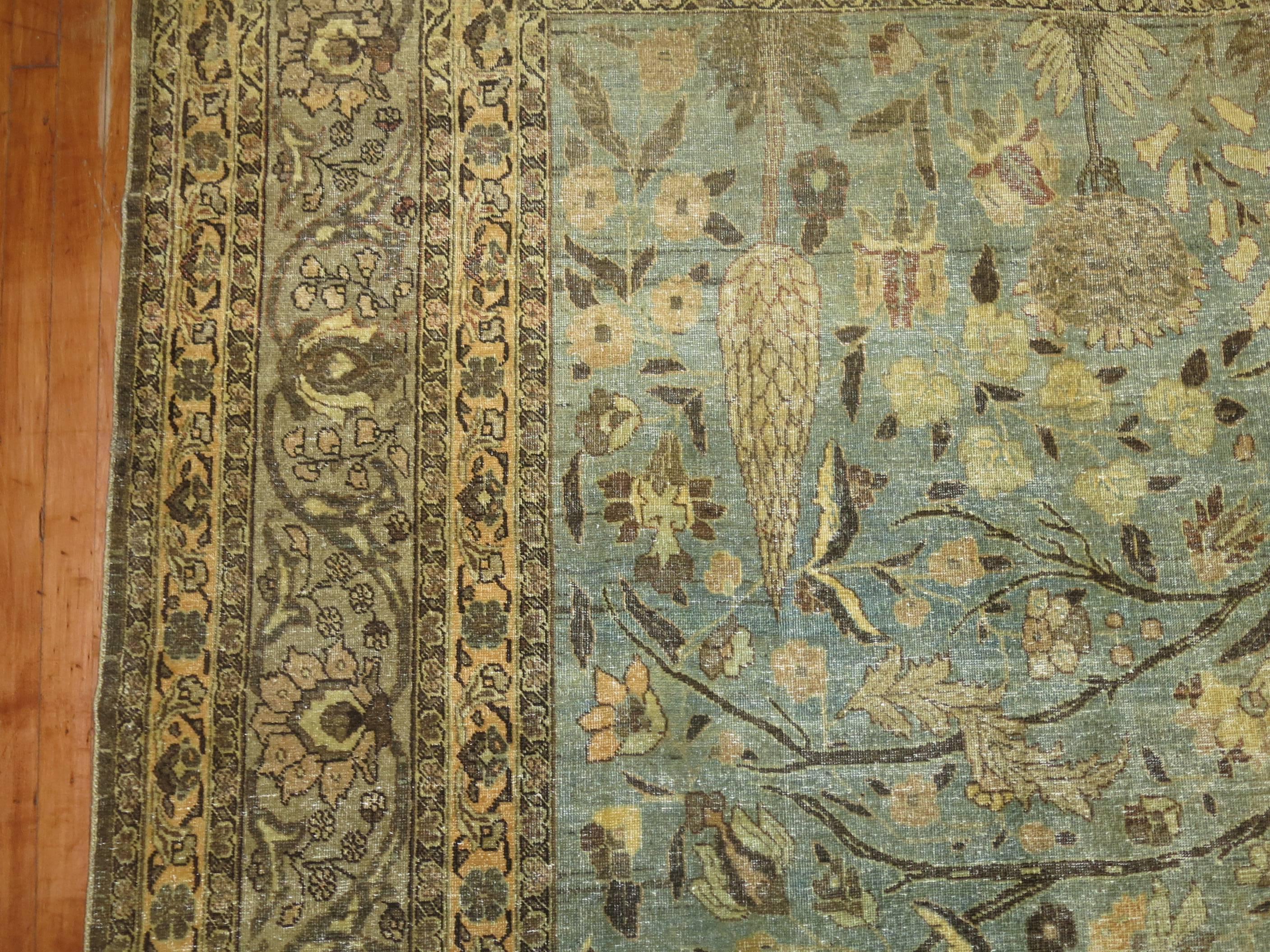 Garden of Paradise Persian Tabriz Carpet In Good Condition In New York, NY