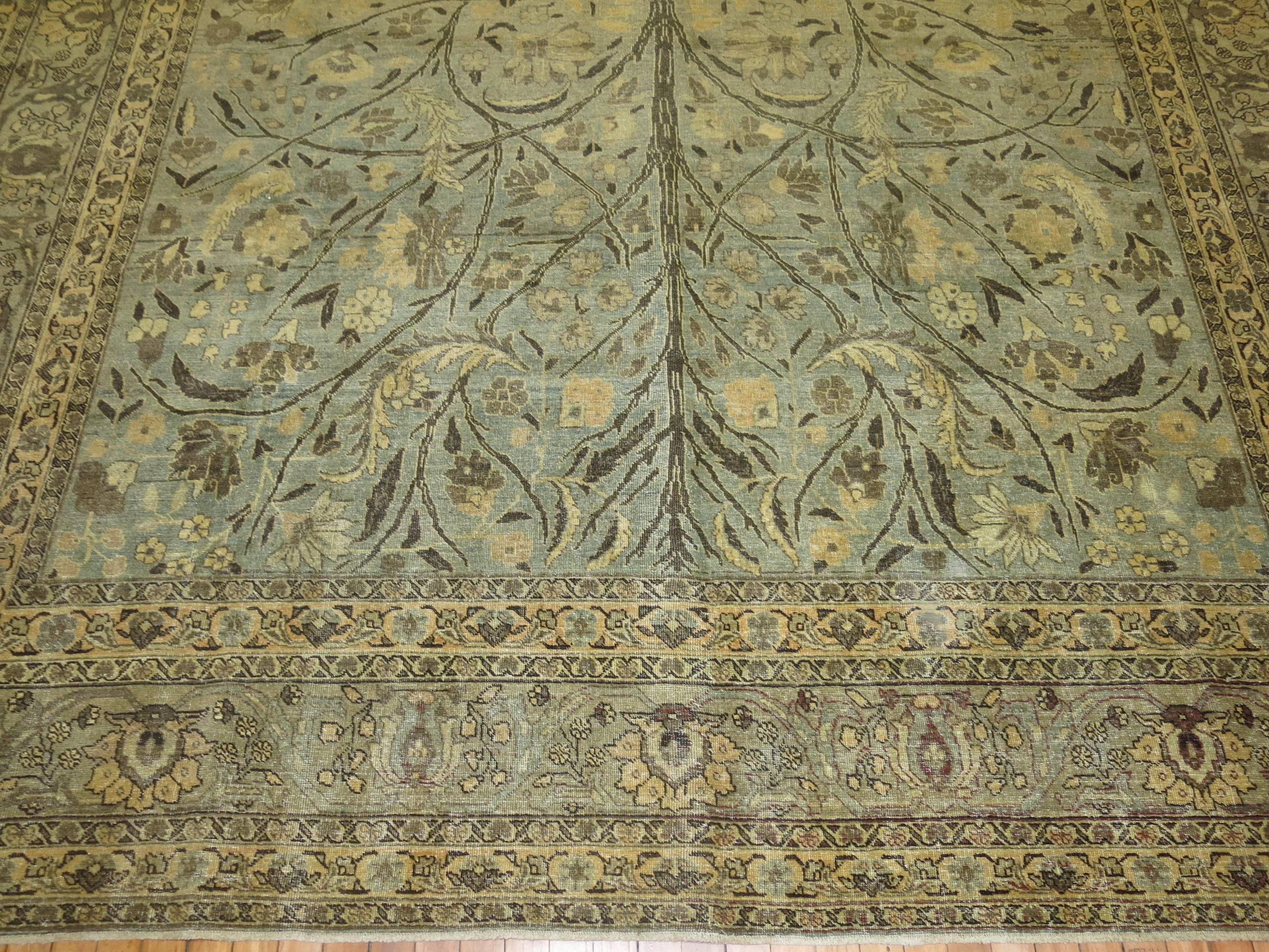 20th Century Garden of Paradise Persian Tabriz Carpet