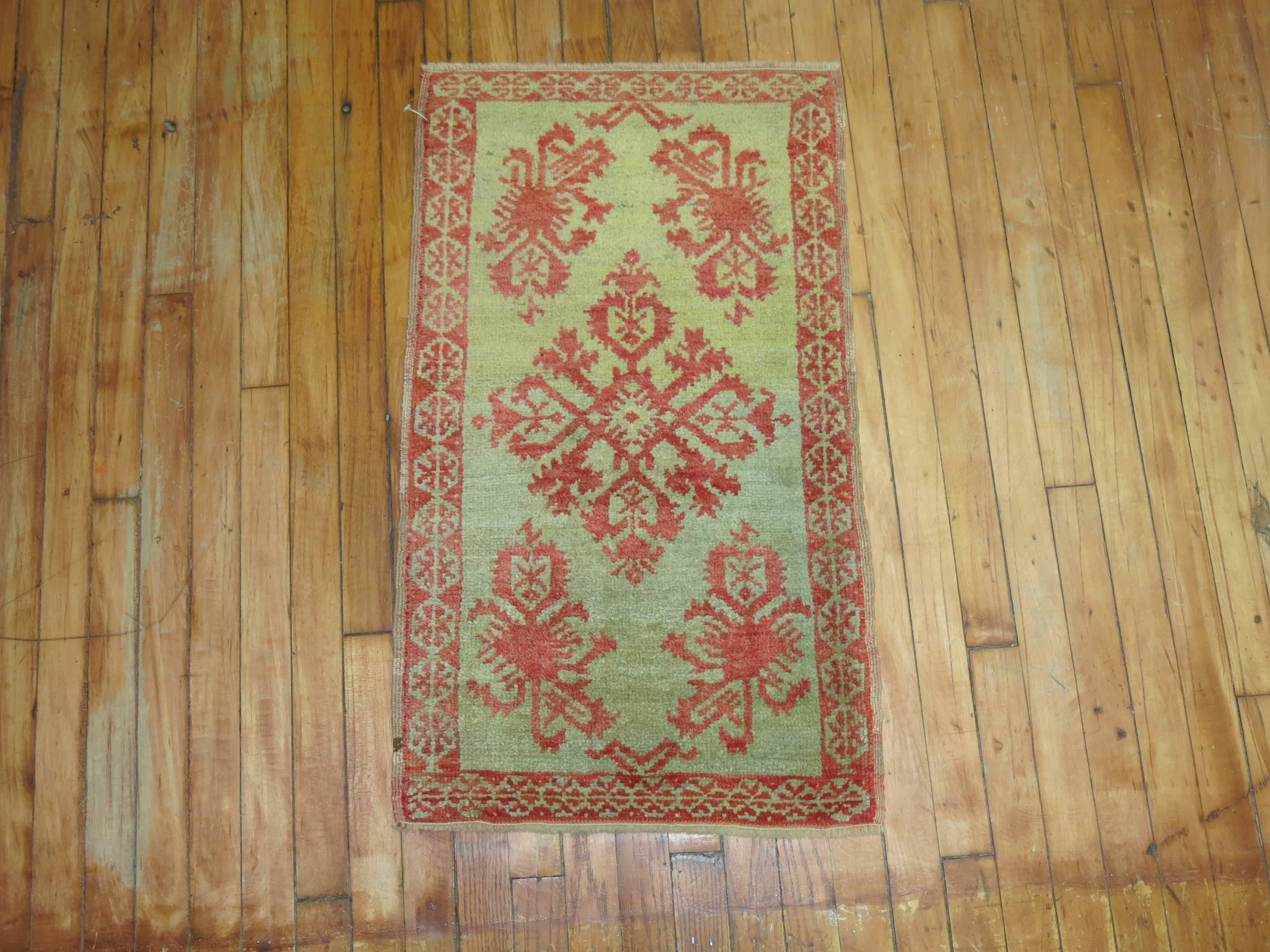 Early 20th century Turkish Sivas rug in rich greens and reds.