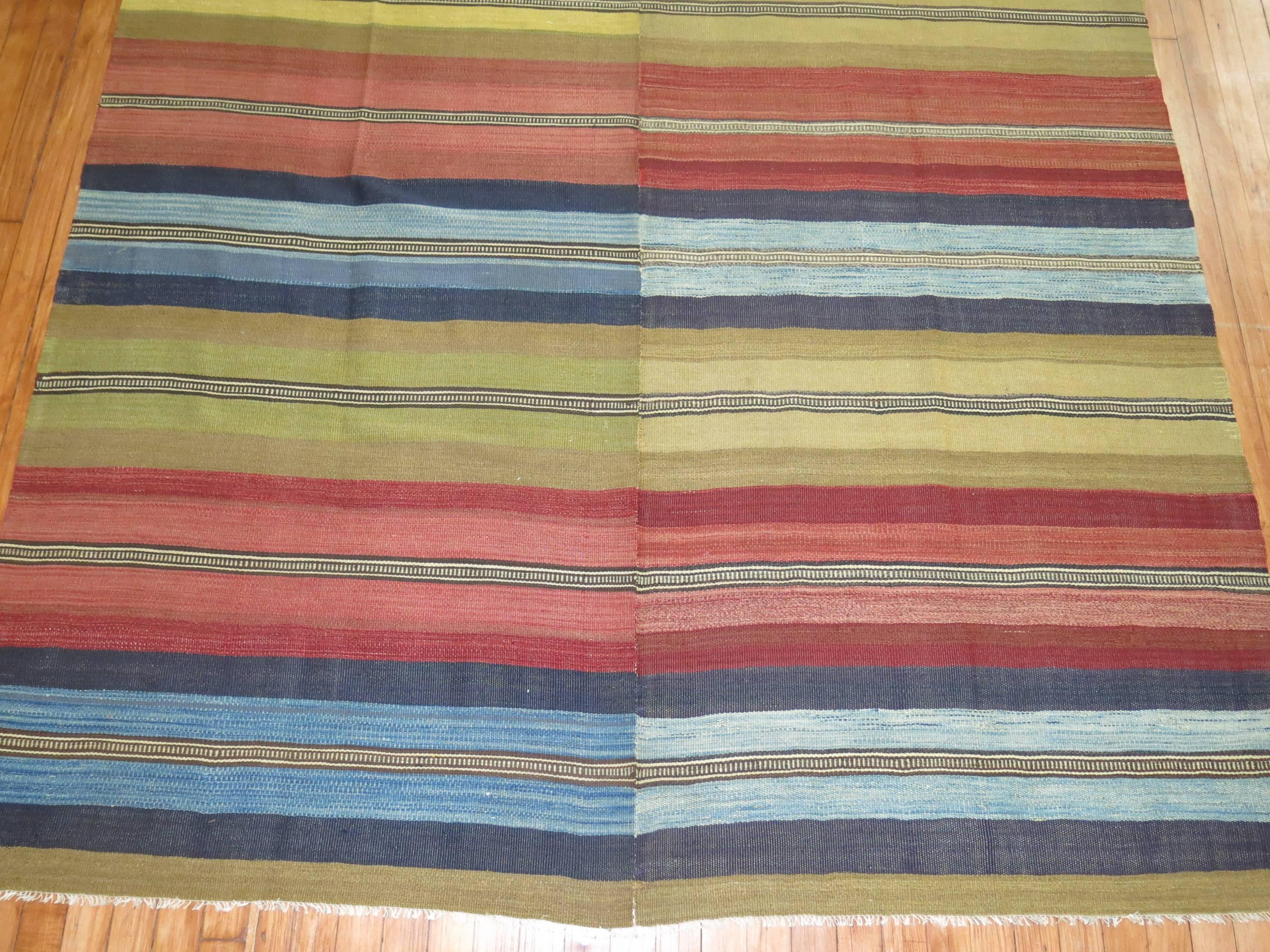 Flat-weave Kilim woven in Turkey.