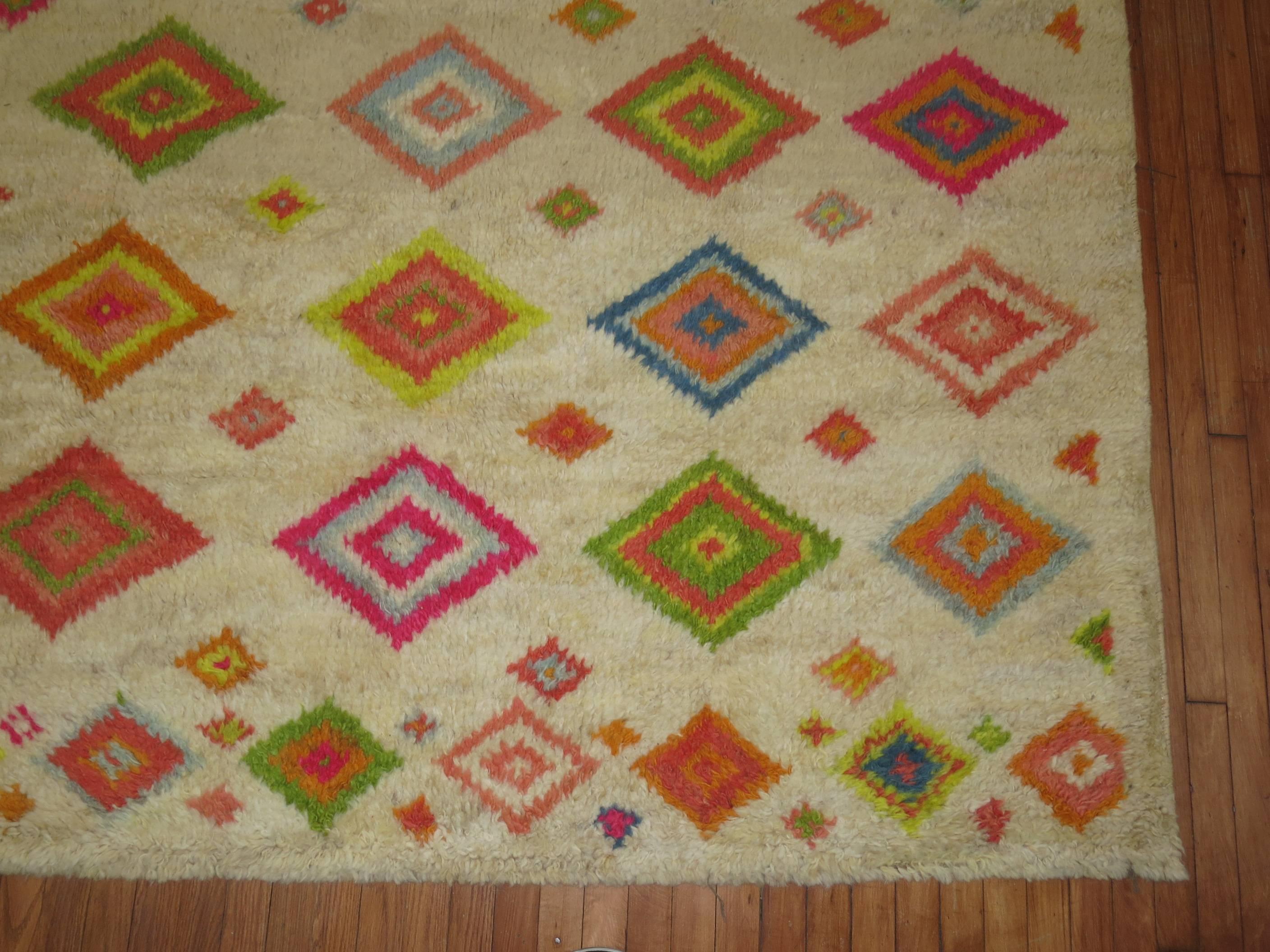20th Century Large Colorful Turkish Tulu Bohemian Carpet  For Sale