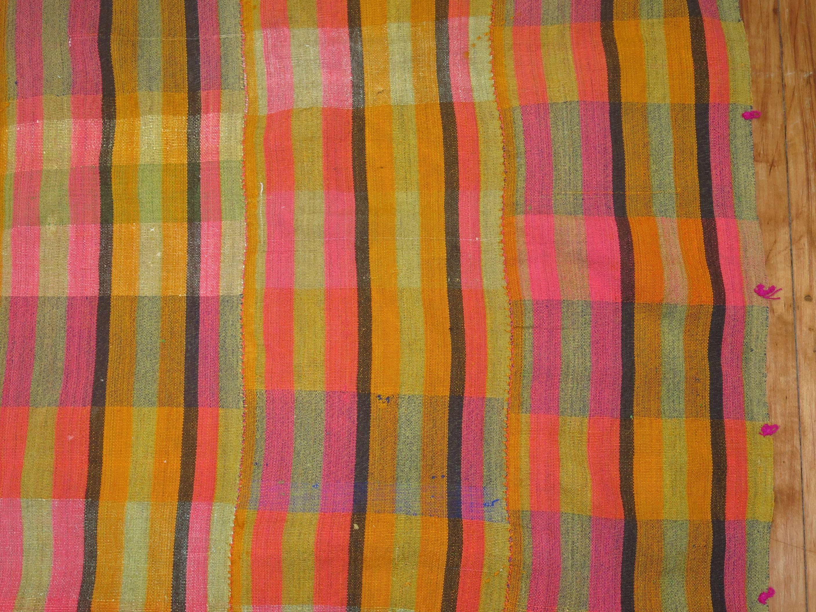 20th Century Colorful Vintage Turkish Textile Throw For Sale