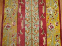Colorful Red Yellow Turkish Melas Early 20th Century Wool Runner