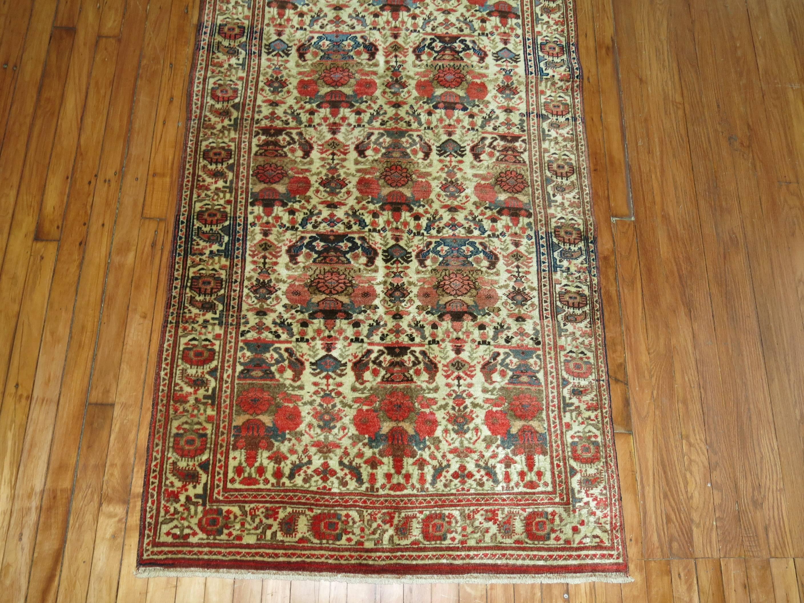 Ivory Persian Malayer Runner In Excellent Condition In New York, NY