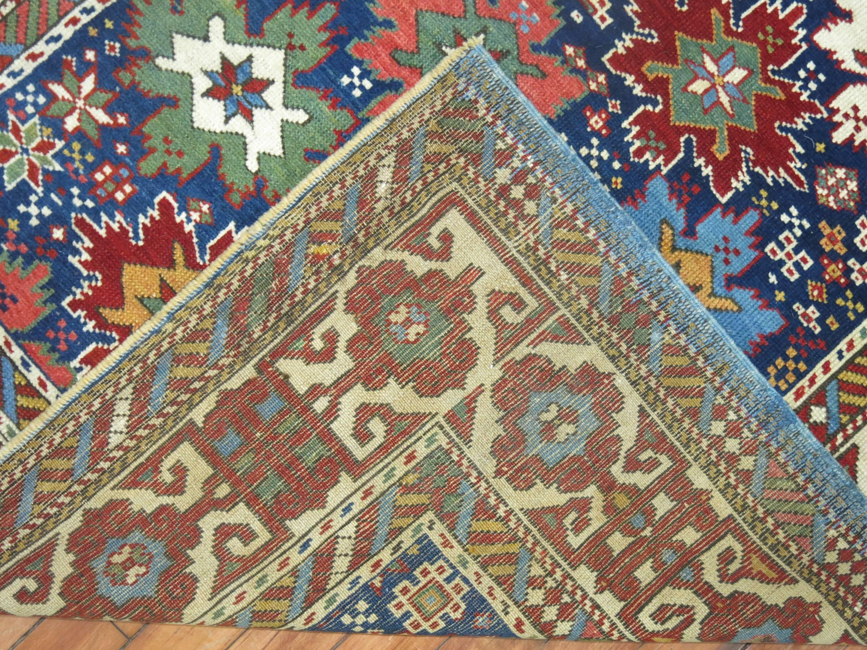 Antique Shirvan Kuba Snowflake Rug In Excellent Condition In New York, NY