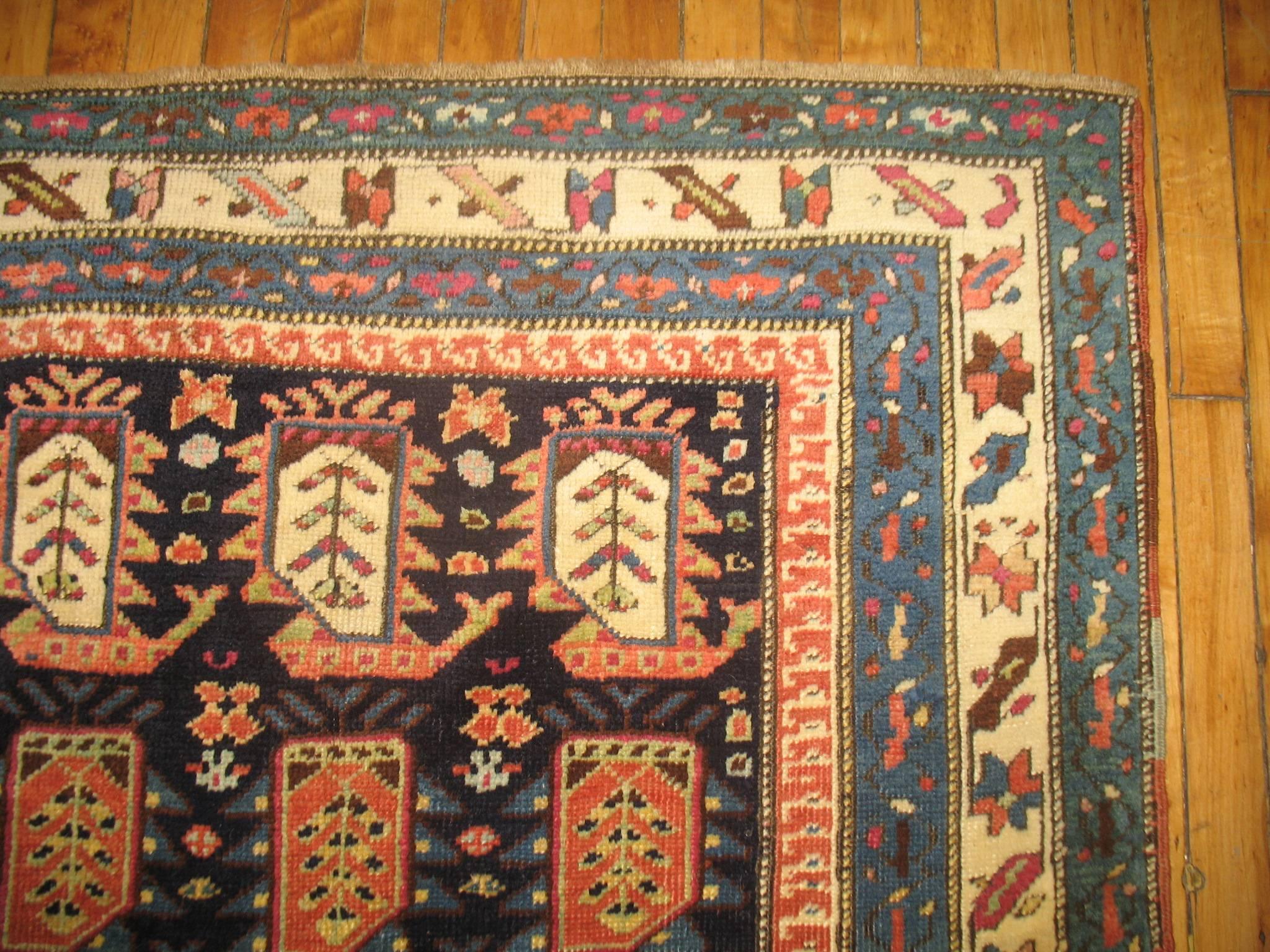 Antique Caucasian Runner with Paisley Motif In Excellent Condition In New York, NY