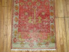 Zabihi Collection Red Worn Antique Khotan Runner