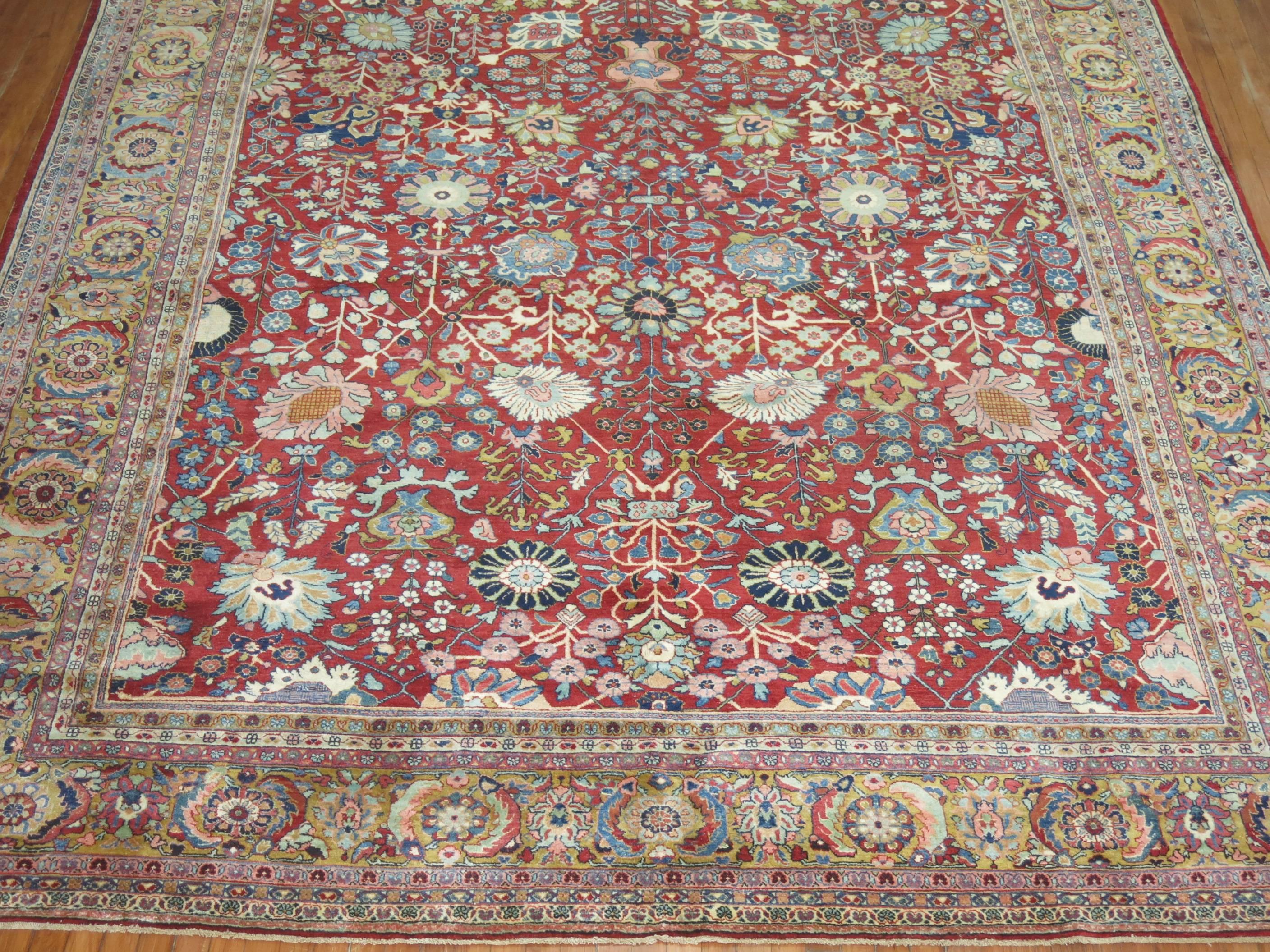 20th Century Jazzy Antique Persian Tabriz Sarouk Carpet For Sale