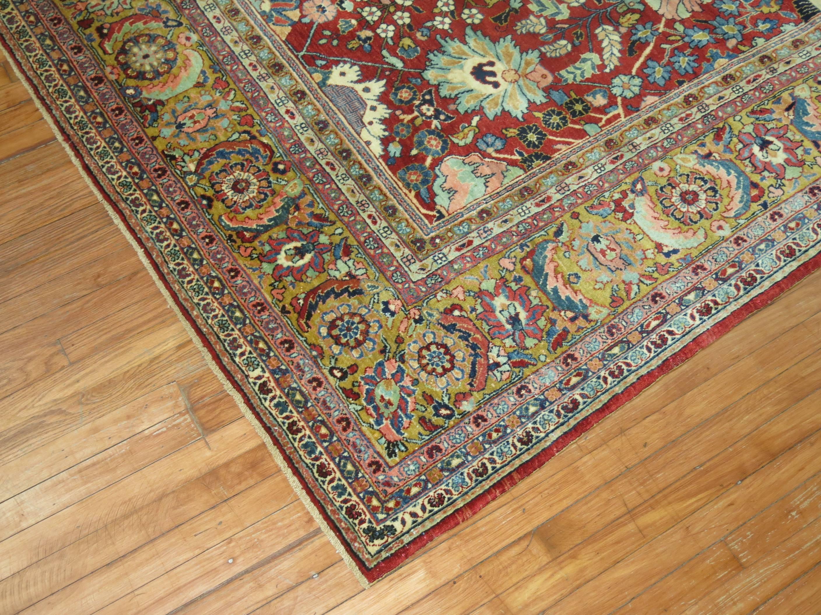 Sarouk Farahan Tapis persan ancien Tabriz Sarouk Jazzy en vente