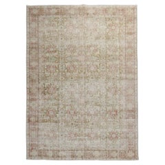 Zabihi Collection Worn Green Turkish Hereke Rug
