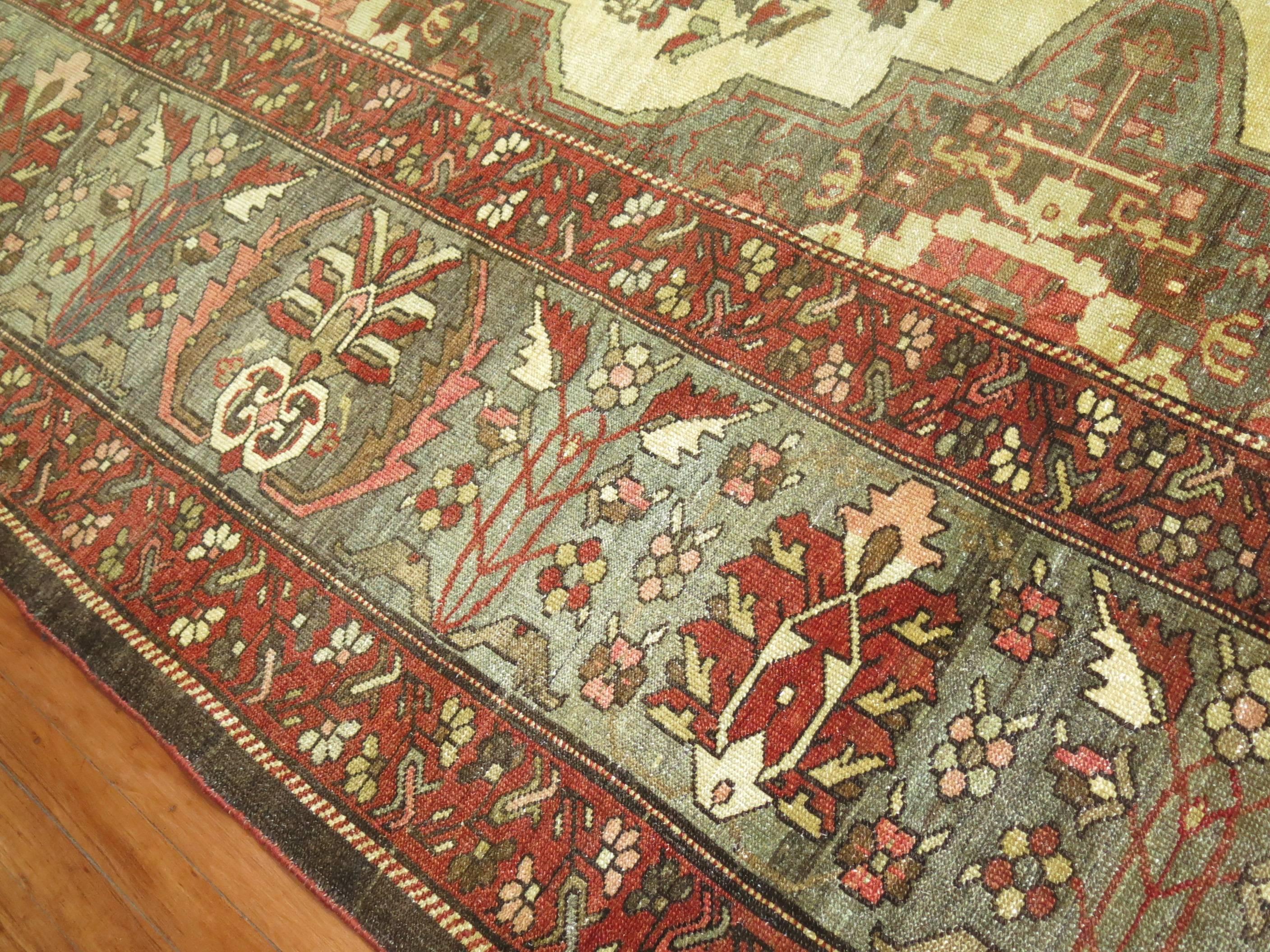 Wool Antique Persian Bakhtiari Carpet