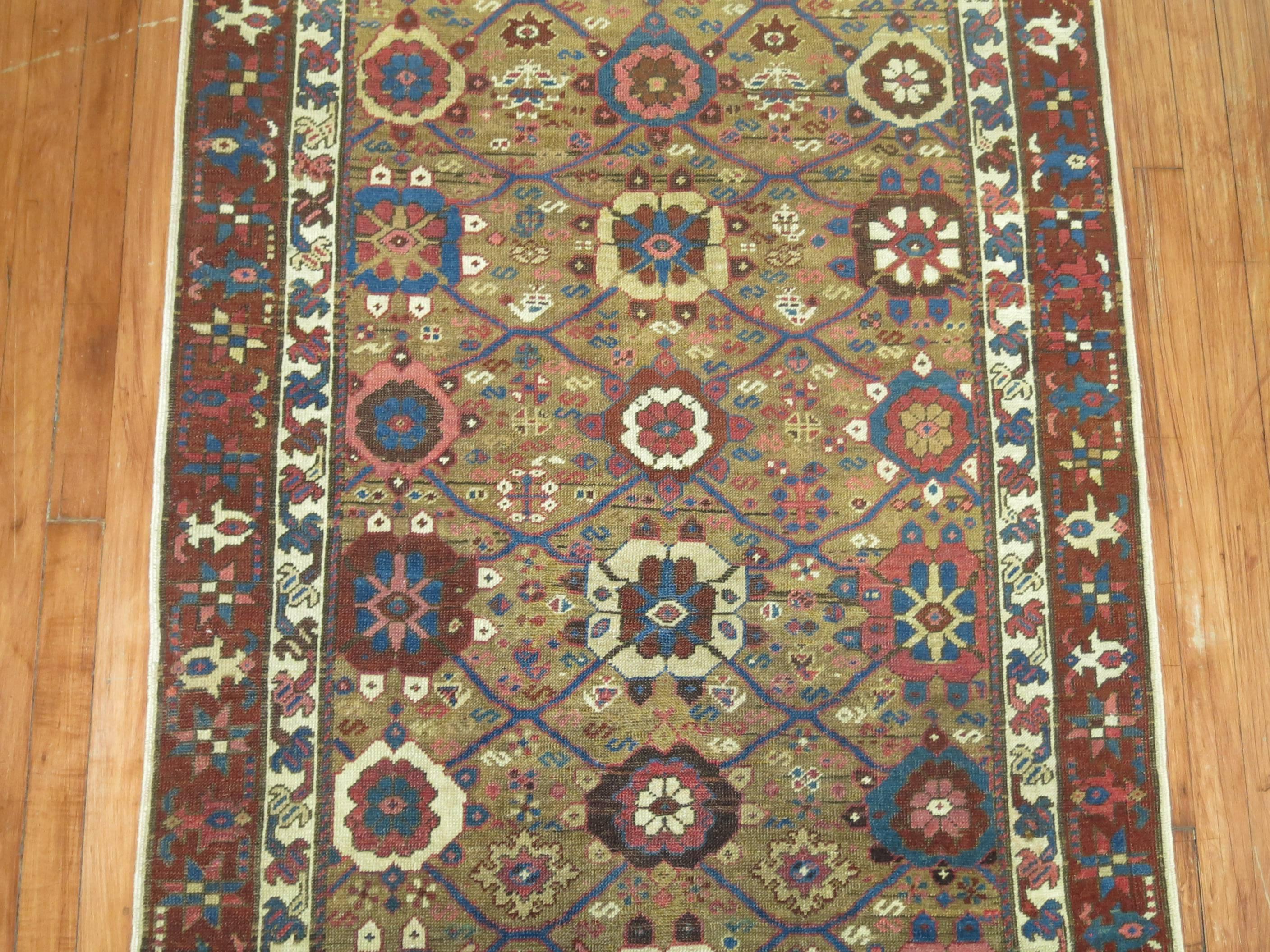 Camel Brown Persian Runner In Good Condition For Sale In New York, NY