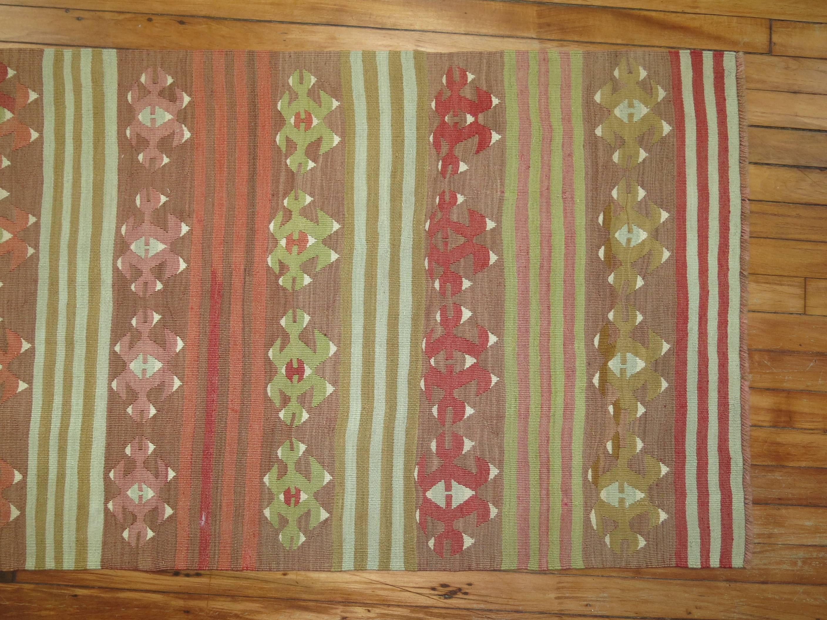 Vintage Turkish Kilim Runner In Good Condition In New York, NY
