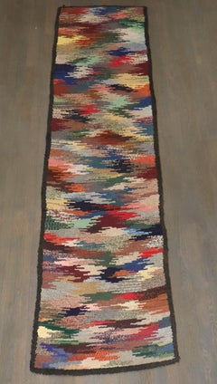 Zabihi Collection Antique American Hooked Runner, 2'2'' x 9'