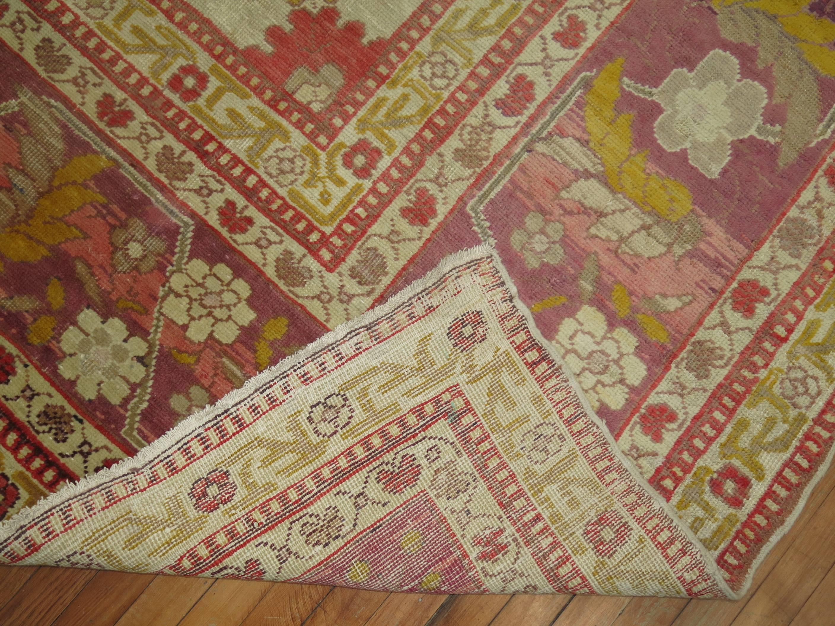 Hand-Knotted Antique Turkish Herekeh Rug For Sale