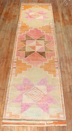 Zabihi Vintage Turkish Anatolian Runner, 3' x 14'1''