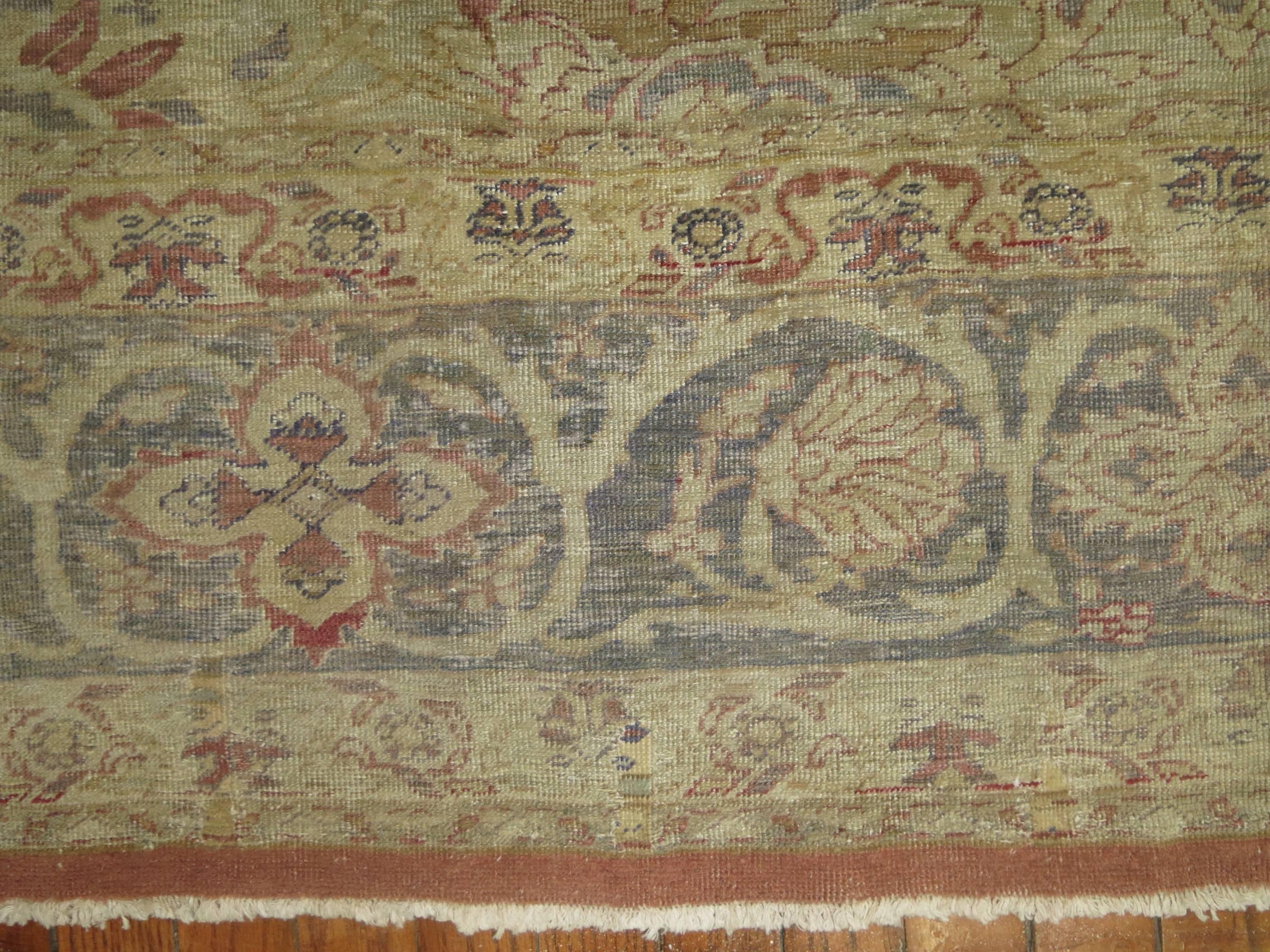 Kashan Zabihi Collection 19th Century Antique Turkish Sivas Carpet For Sale