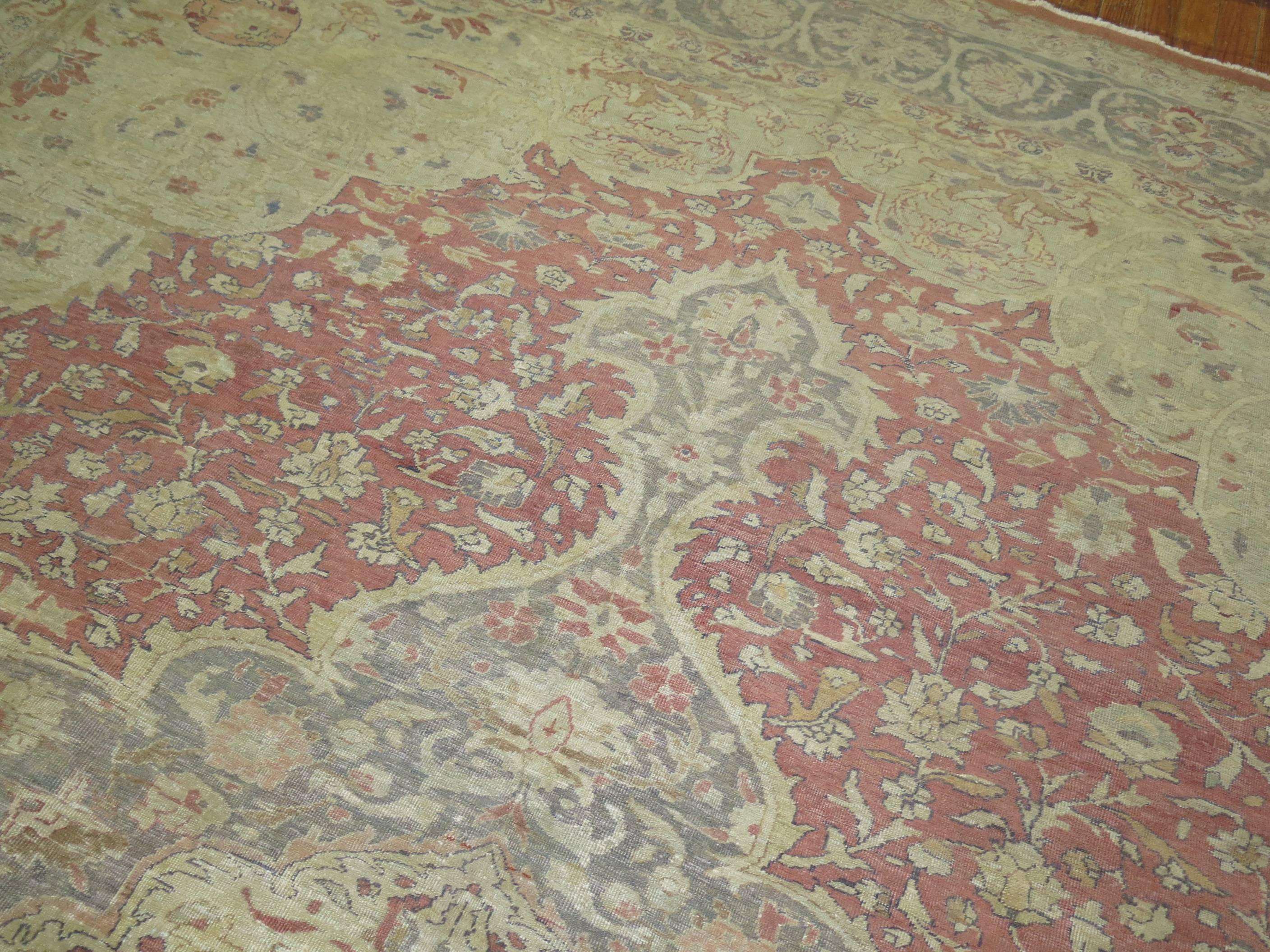 Zabihi Collection 19th Century Antique Turkish Sivas Carpet For Sale 1