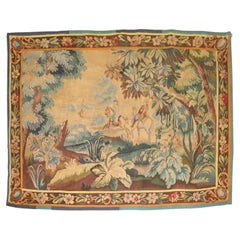 Zabihi Collection French Aubusson Style Pastoral Tapestry Depicting Equestrians