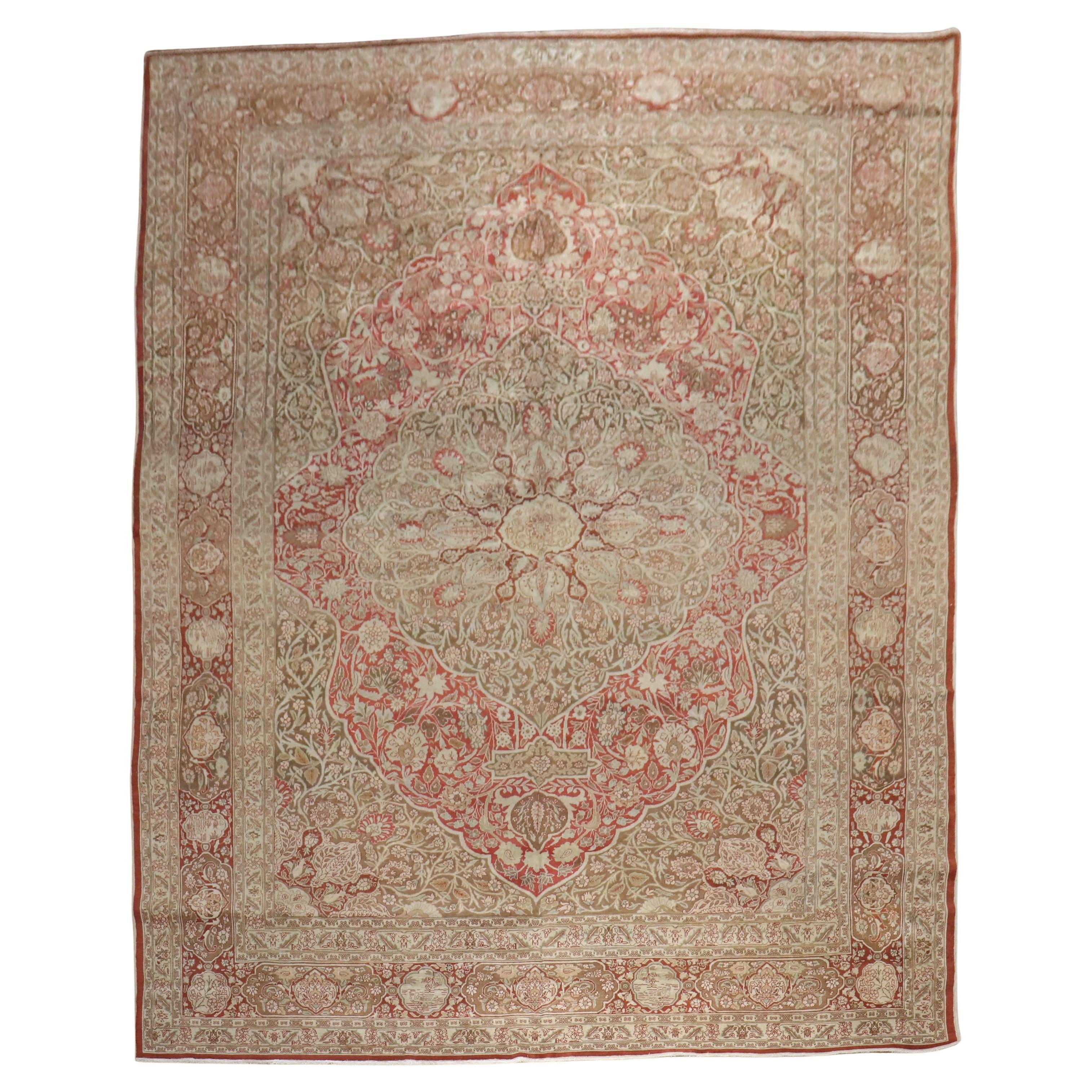 Tappeto Zabihi Collection Eleg Oversize Marrone Antico Persiano Tabriz in vendita