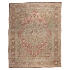 Zabihi Collection Elegant Übergröße Brown Antik Persisch Tabriz Teppich