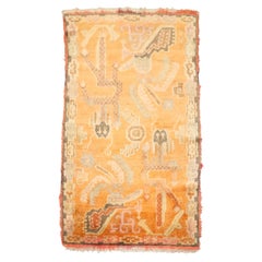 Zabihi Collection Soft Orange Dragon Vintage Tibetan Rug