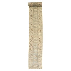 Zabihi Collection Long Turkish Anatolian Geometric Soft Blue Beige Pink Runner
