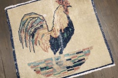 Zabihi Collection Vintage Turkish Rooster Mini Rug