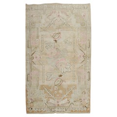 Zabihi Collection Vintage East Turkestan Khotan Rug in Blush Pink and Neutrals