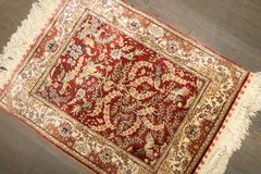 Zabihi Collection Fine Turkish Pure Silk Kayseri Tree of Life Pictorial Baby Rug