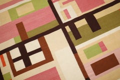 Zabihi Collection Mid-Century Modern Swedish Style Geometric Abstract Tapestry