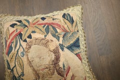 Zabihi Collection 17th Century Flemish Tapestry Pillow with Classical Figure