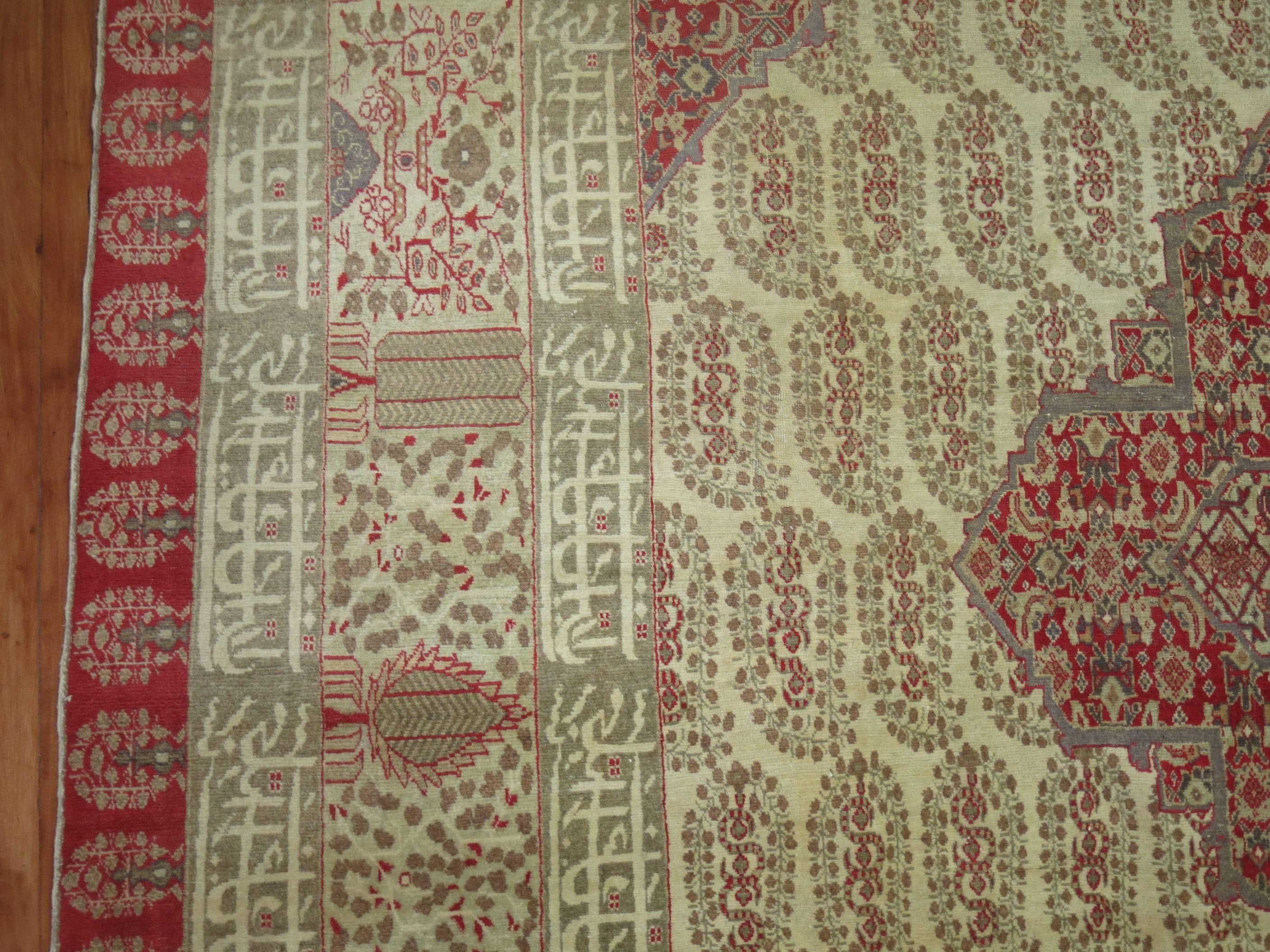 Wool Antique Persian Tabriz Dowry Rug For Sale