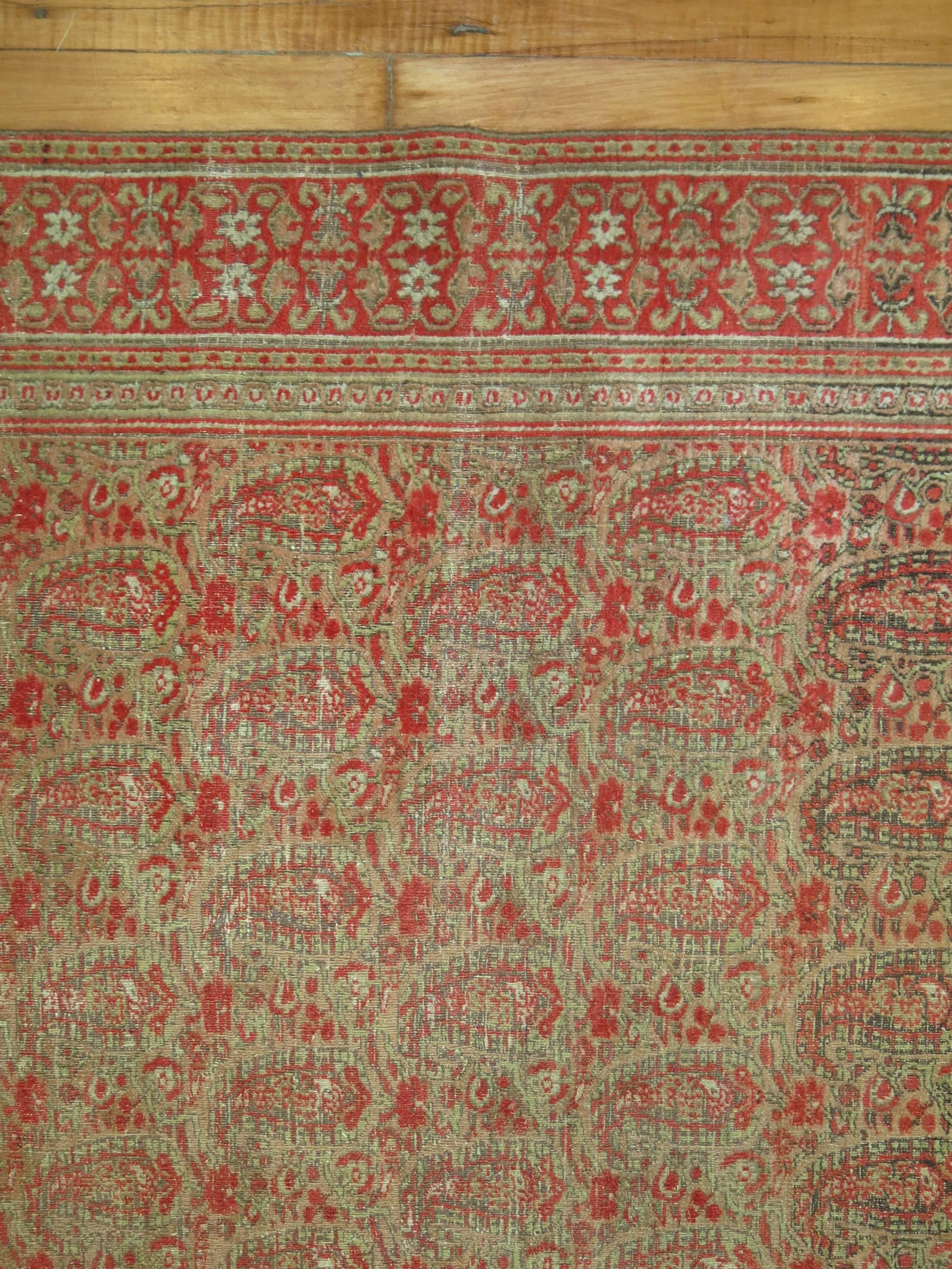 Wool Antique Persian Dorokhsh Rug For Sale