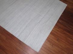 Zabihi Collection White Modern Textured Persian Kilim