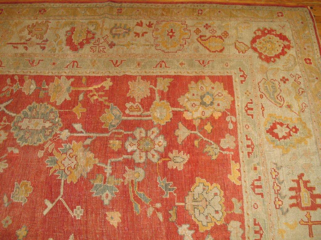 Antique Turkish Oushak Carpet In Good Condition In New York, NY