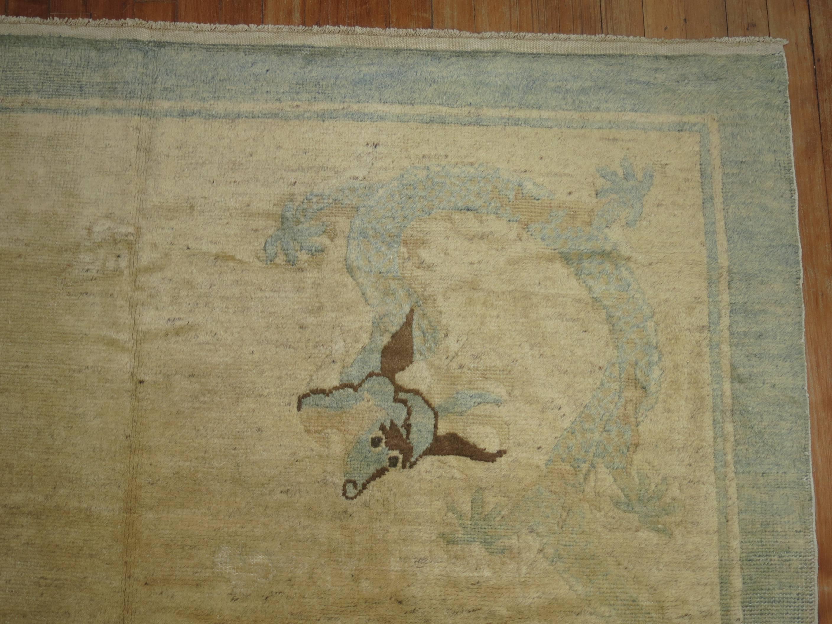 20th Century Dragon Chinese Peking Rug For Sale