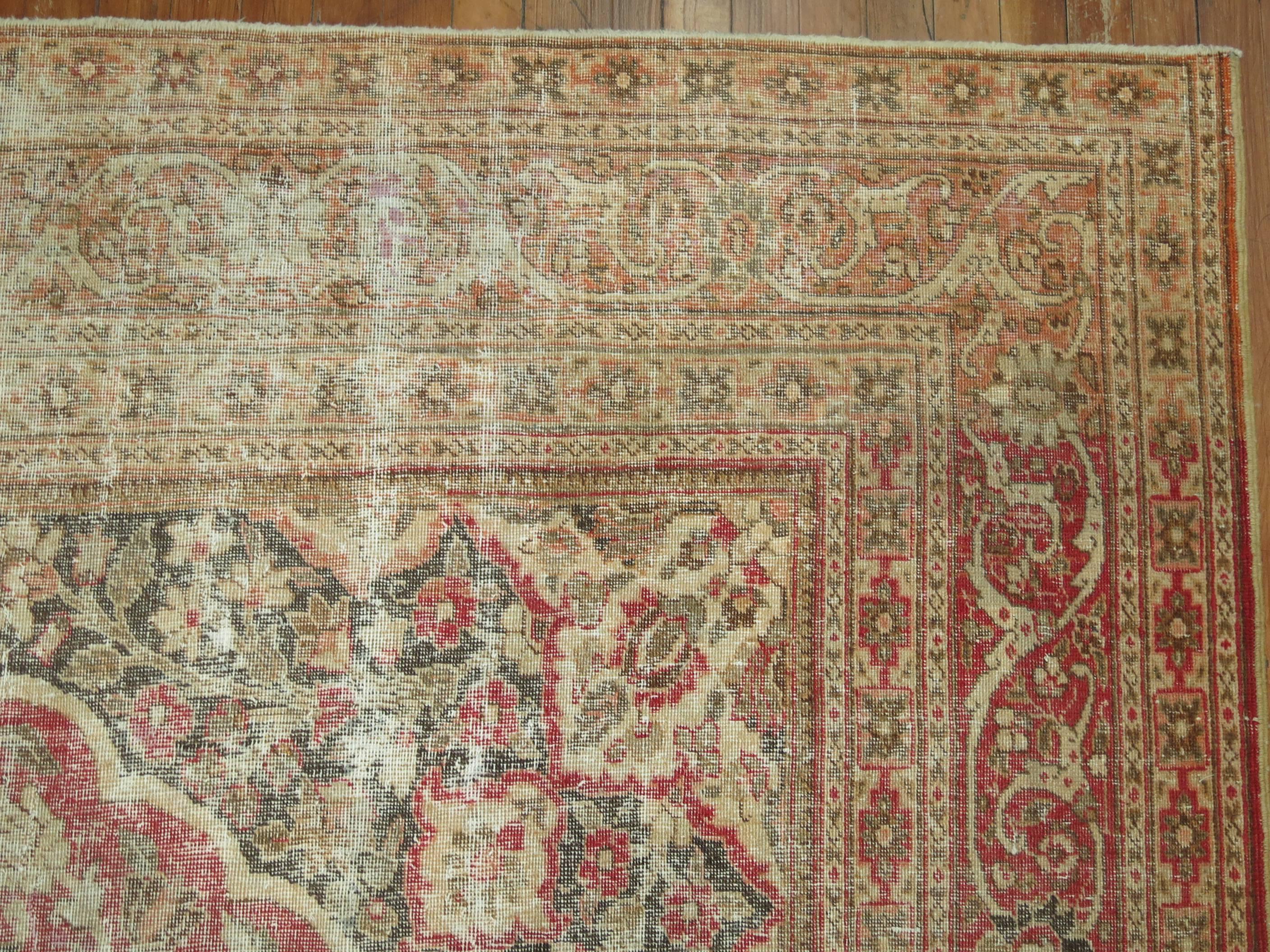 Coloniale americano Tappeto Shabby Chic Persiano Tabriz in vendita