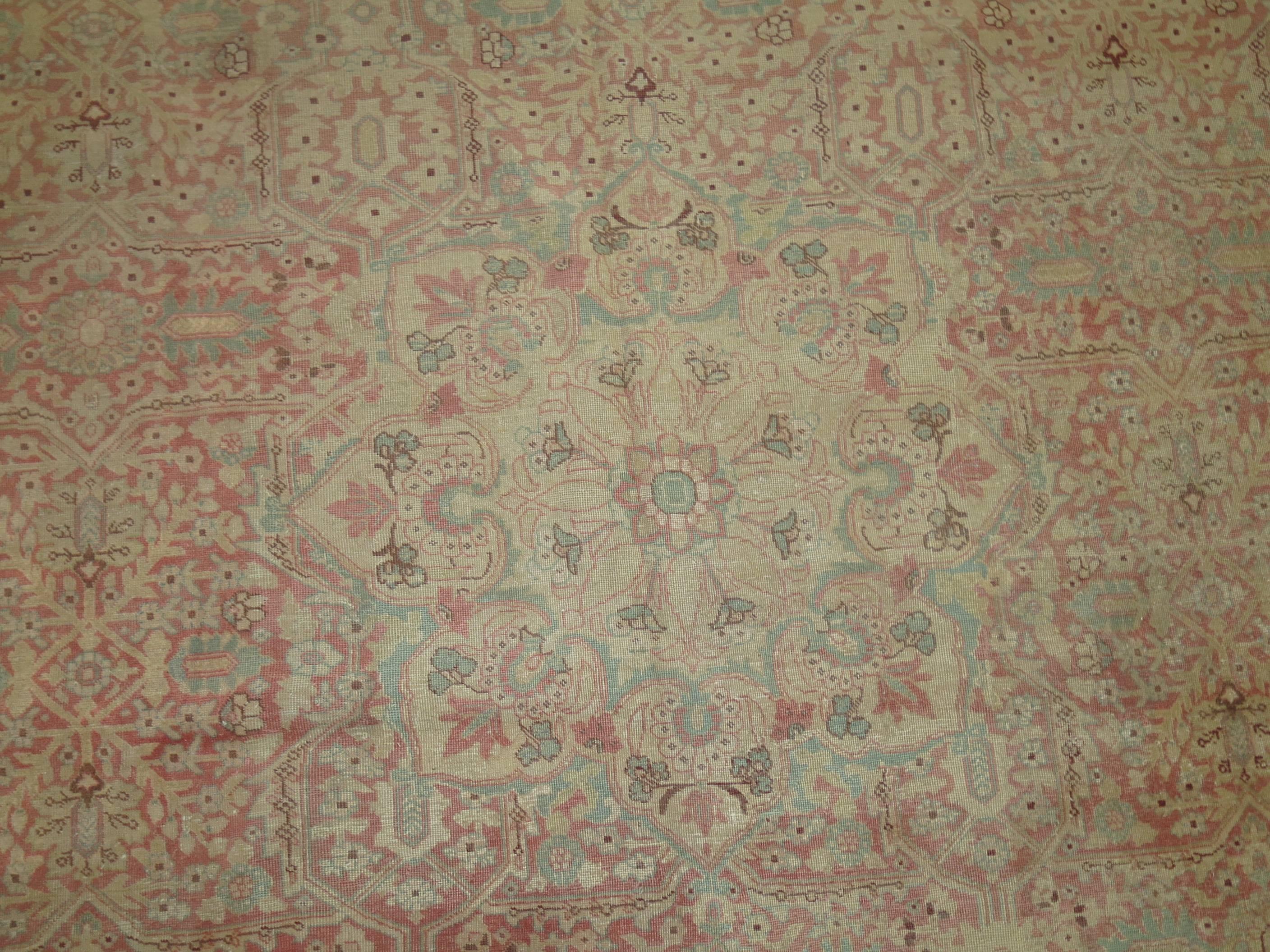 pink and mint green rug