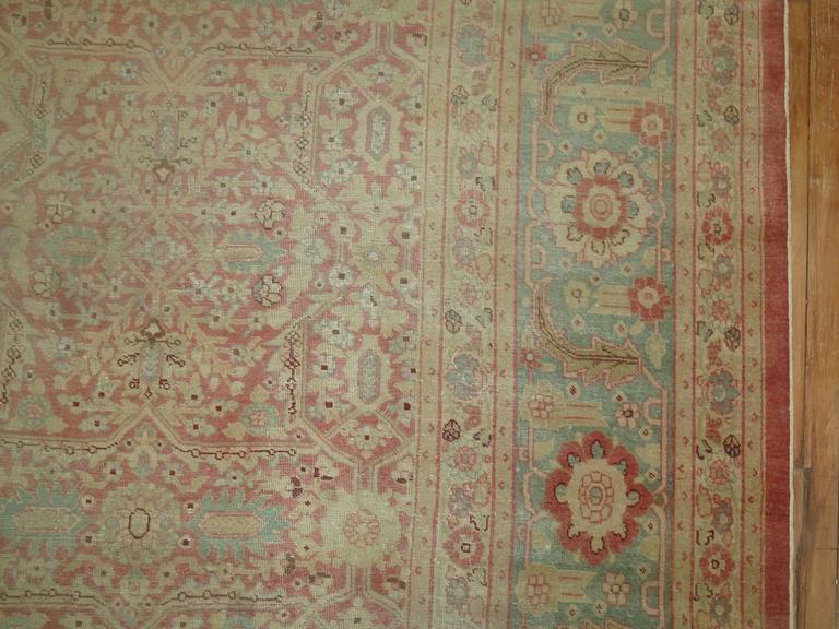 Fine Pink Mint Green Indian Rug For Sale at 1stDibs