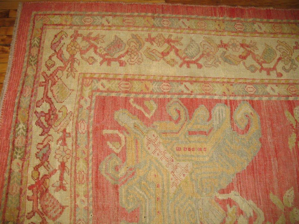 Floral Antique Turkish Ghiordes Rug In Good Condition For Sale In New York, NY