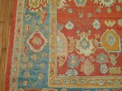 Zabihi Collection Late 19th Century Antique Turkish Oushak Rug