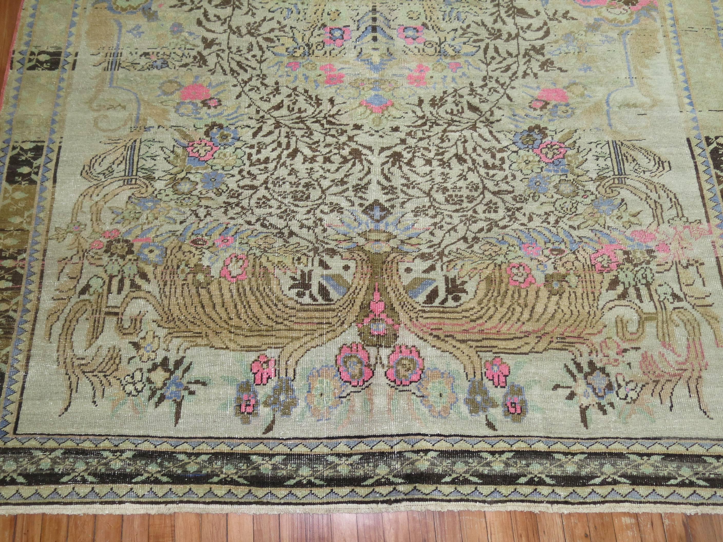 Hand-Knotted Vintage Anatolian Carpet For Sale