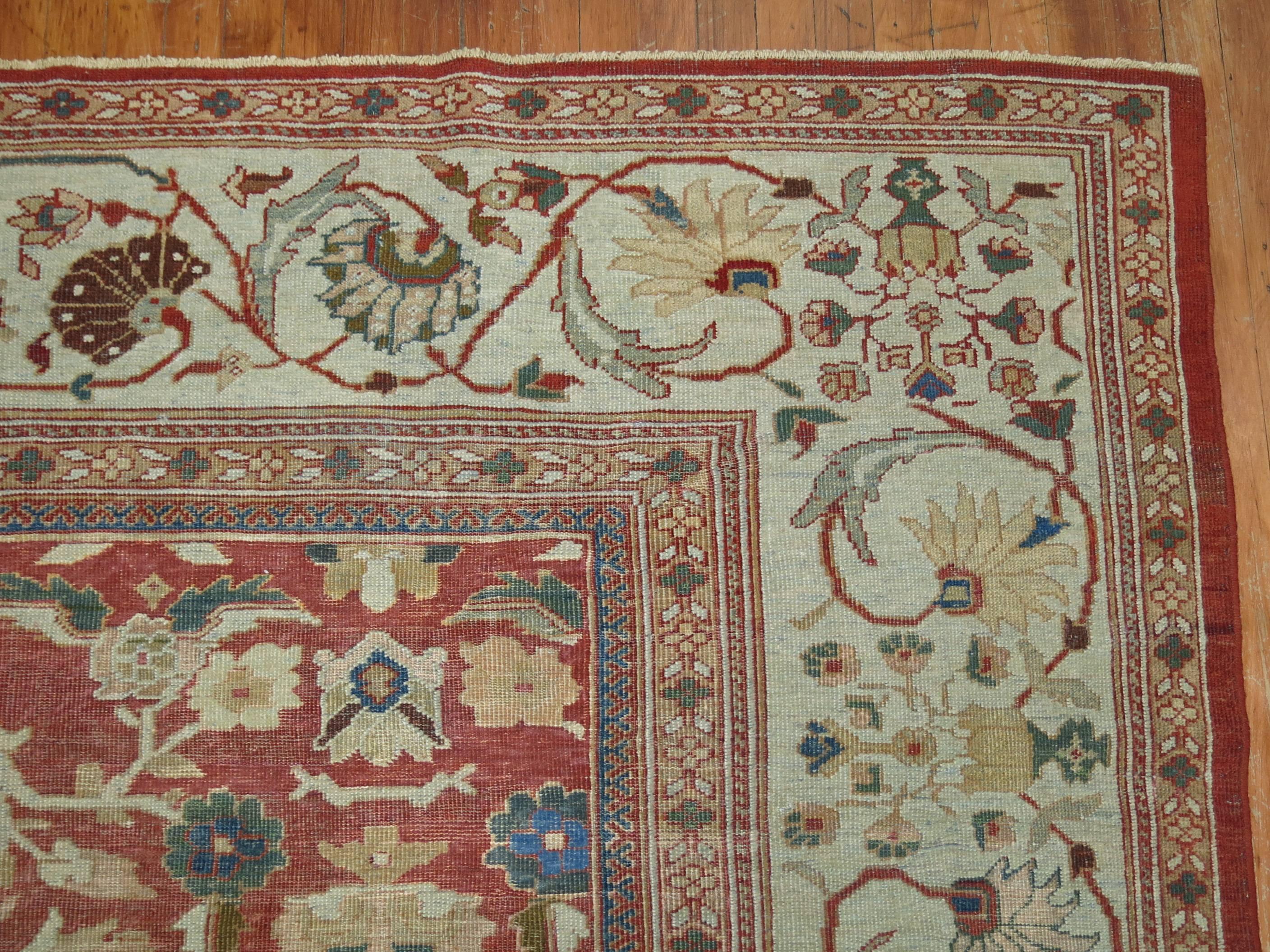 Fine Early 20th Century Antique Persian Sultanabad Carpet In Good Condition For Sale In New York, NY