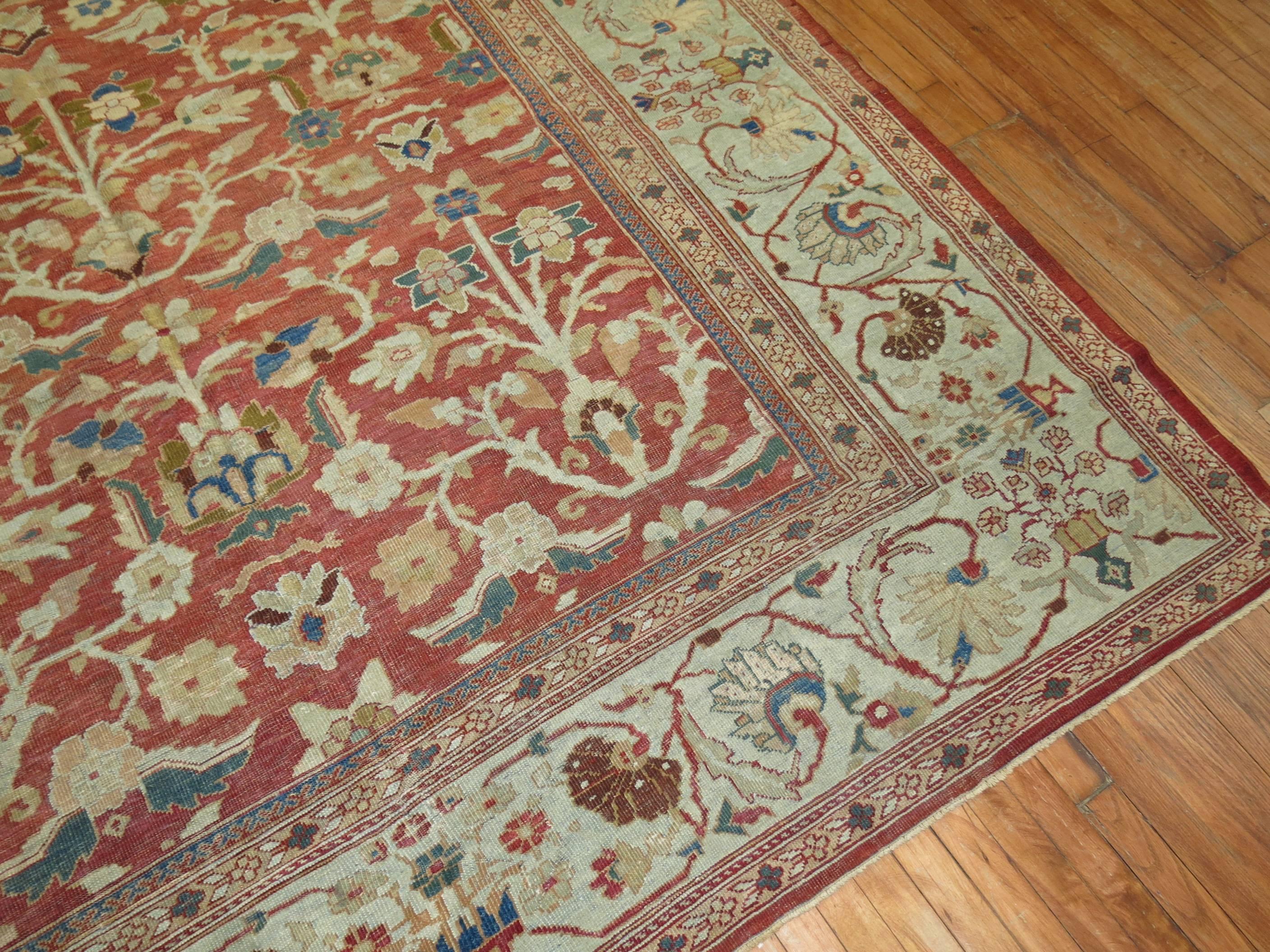 19th Century Fine Early 20th Century Antique Persian Sultanabad Carpet For Sale